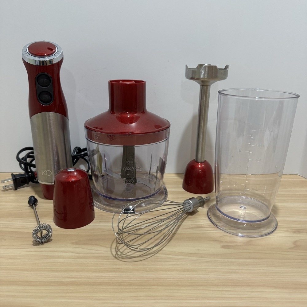 KOIOS 800W 4-in-1 Multifunctional Hand Immersion Blender 12 Speed Red HB-2046 - Picture 10 of 11